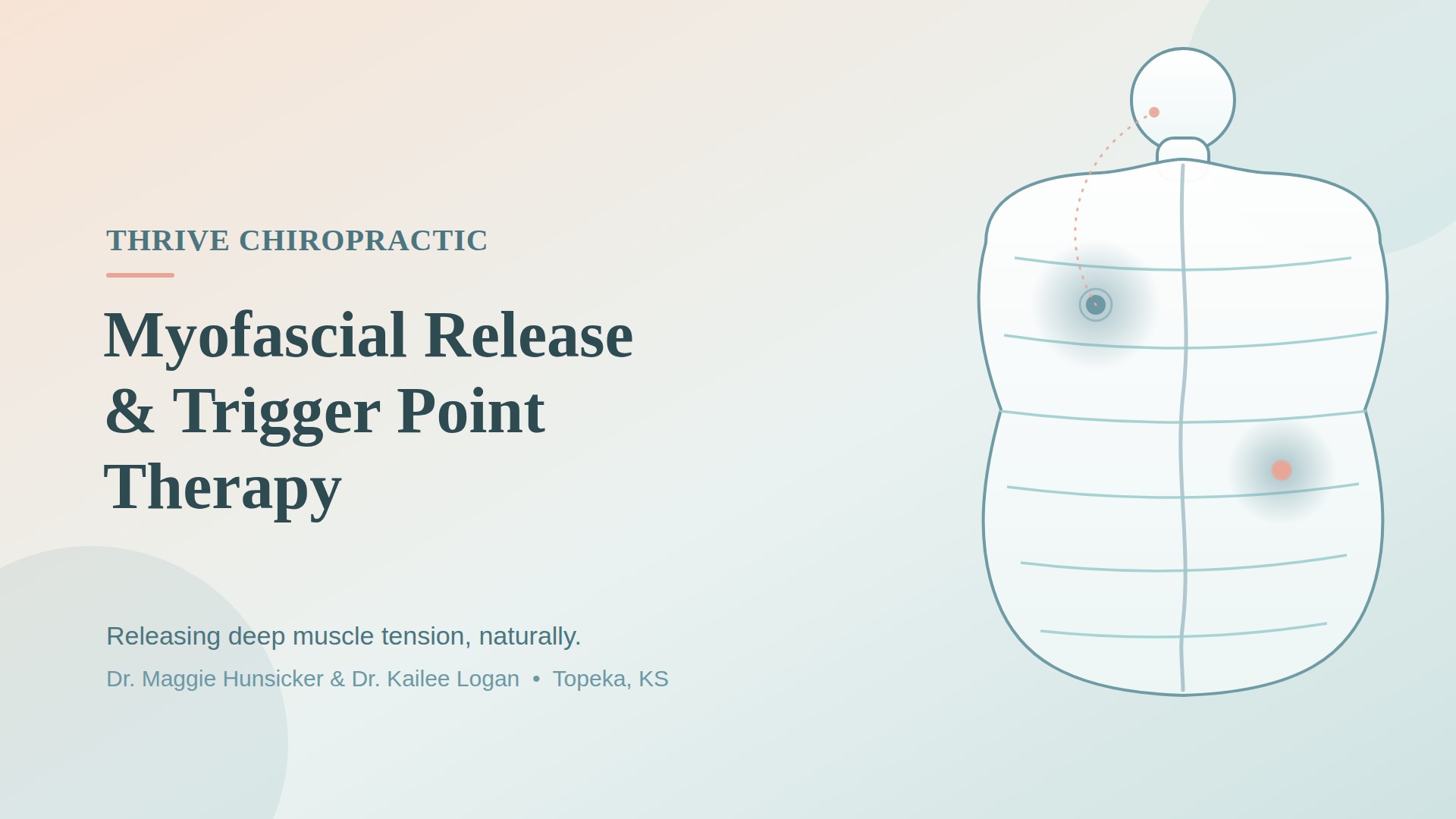 Featured image for Myofascial Release & Trigger Point Therapy in Topeka - Thrive Chiropractic blog about Learn how myofascial release and trigger point therapy relieve deep muscle tensi